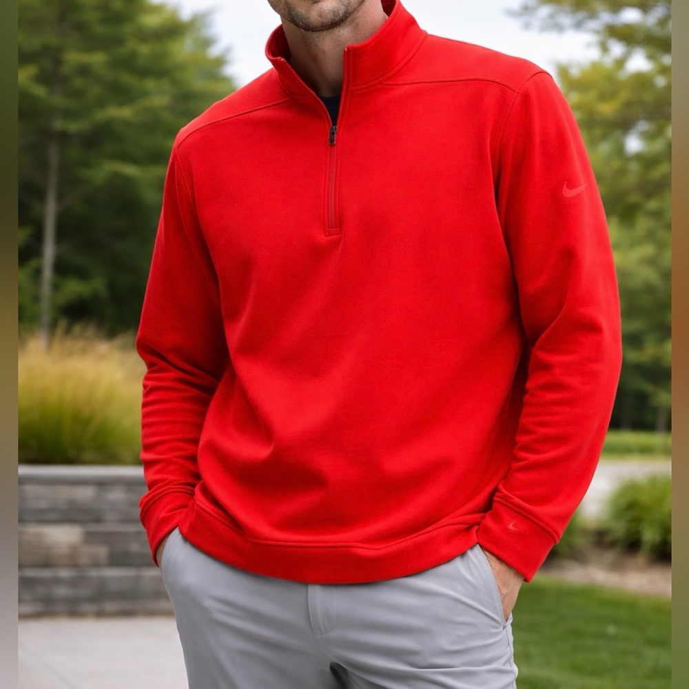 Nike Golf Red 1/4 Zip Pullover Men’s XL Athletic